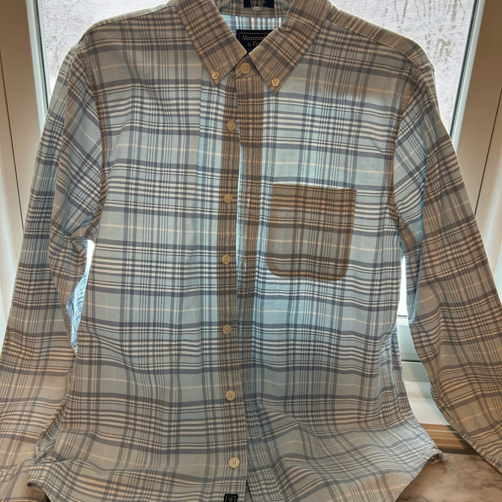 Abercrombie & Fitch Light Blue Plaid Shirt